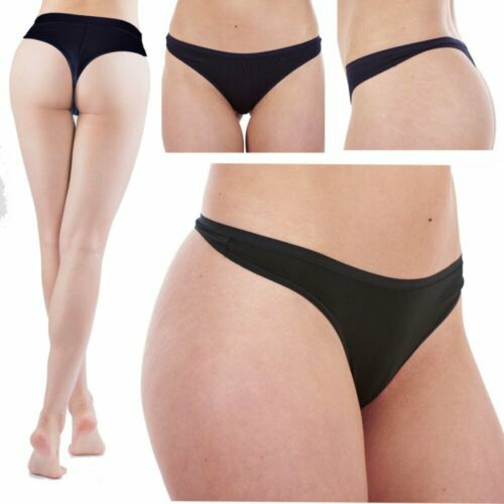 String Tanga Unterhosen Slip 3-12 Damen Schwarz Microfaser Unterwäsche S-XL