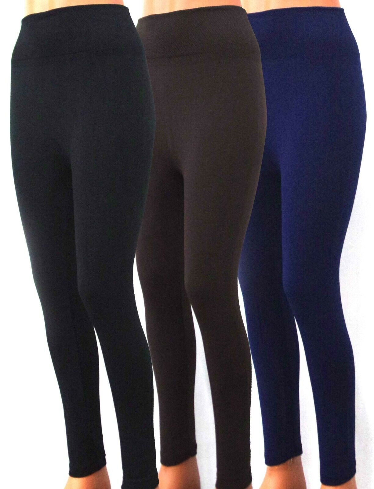 Thermo Leggings Winter Schwarz, Blau, Braun Warm Mädchen Leggins Hose 2er Damen
