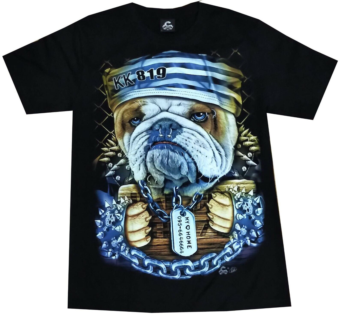 Baumwolle T-Shirt mit Bulldogge Motiv - Hund motiv tshirt Gr. M, L, XL