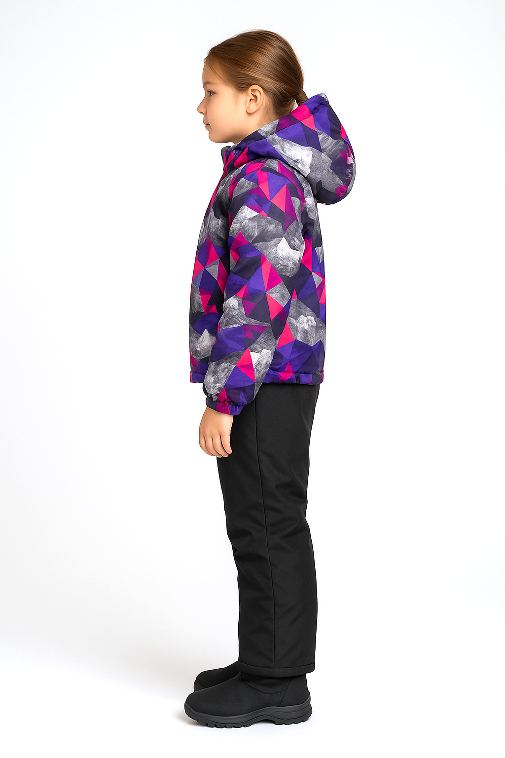 Moderner Kinder Schneeanzug als Winter Skianzug Set, zweiteilig mit Skijacke und Skihose, blaues Camouflage, gefüttert, schneedicht, Gr. 128–152.