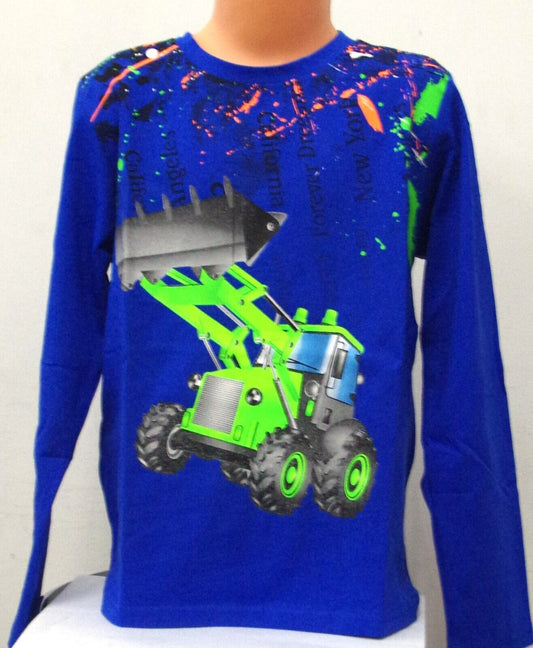 Jungen Bagger T-Shirt Langärm Kurzarm Kinder Shirts Boys T-Shirts Gr. 98-128