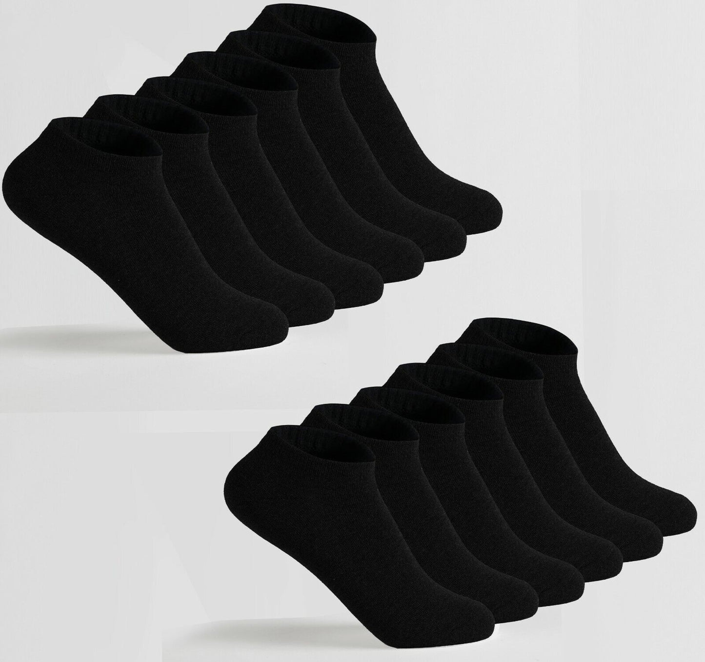 Socken Damen Herren Schwarz Weiß Sneaker Socken 30-60 Paar Gr. 35-39,39-42,43-46