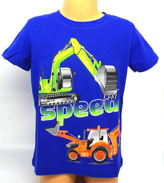 Jungen Bagger T-Shirt Sommer Kurzarm Kinder Shirts Boys T-Shirts Gr. 98-128